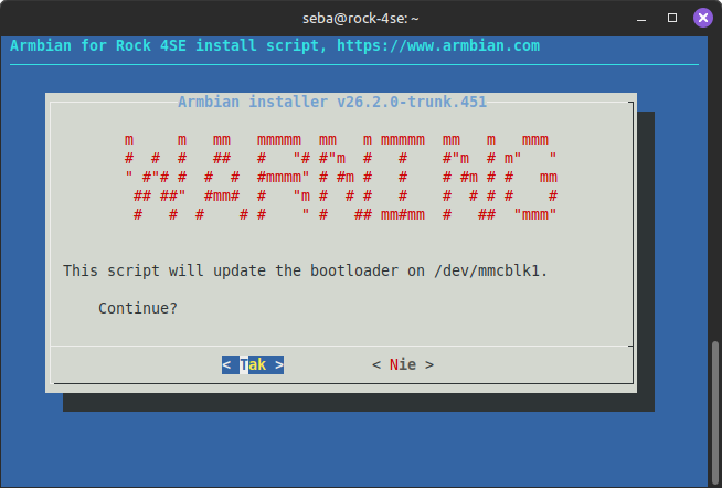 Update the boot loader - step 2