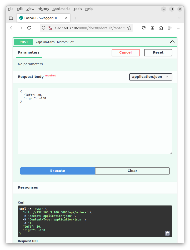 REST API Swagger screen